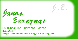 janos bereznai business card